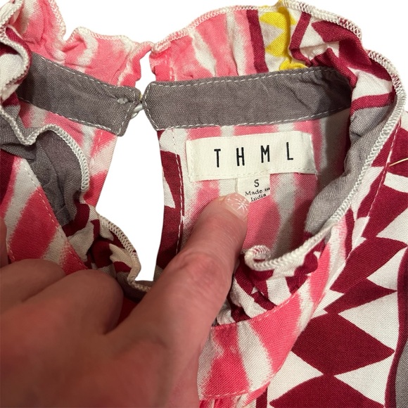 THML Boho Geometric Flutter Sleeve Top Size S - Picture 9 of 11